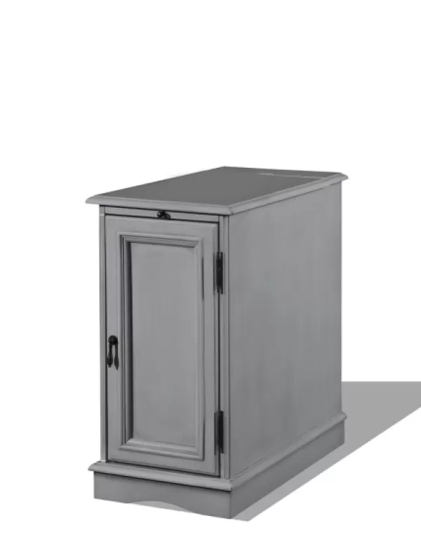 Accent & End Tables-Kirkland's Home Wood Storage And Charging Accent Table Gray