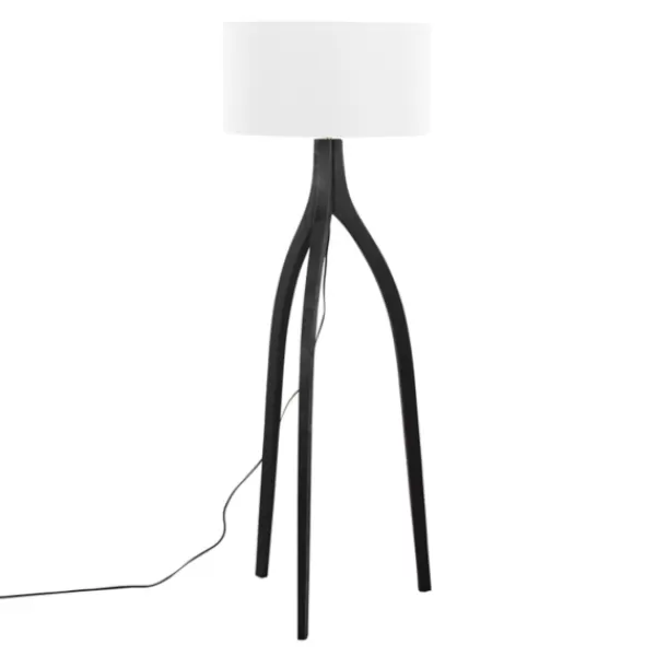 Floor Lamps-Kirkland's Home Wood Wishbone Floor Lamp Black