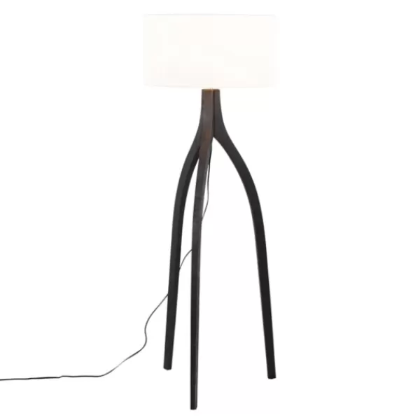 Floor Lamps-Kirkland's Home Wood Wishbone Floor Lamp Black