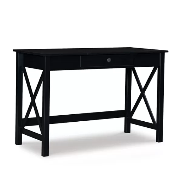 Office Furniture-Kirkland's Home Wood X-Sides Desk Black