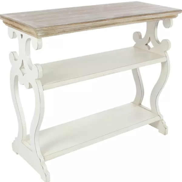 Console Tables-Kirkland's Home Wooden 2-Shelf Console Table White