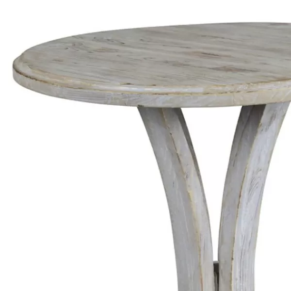 Accent & End Tables-Kirkland's Home Wooden Arched Base Round Top Accent Table White