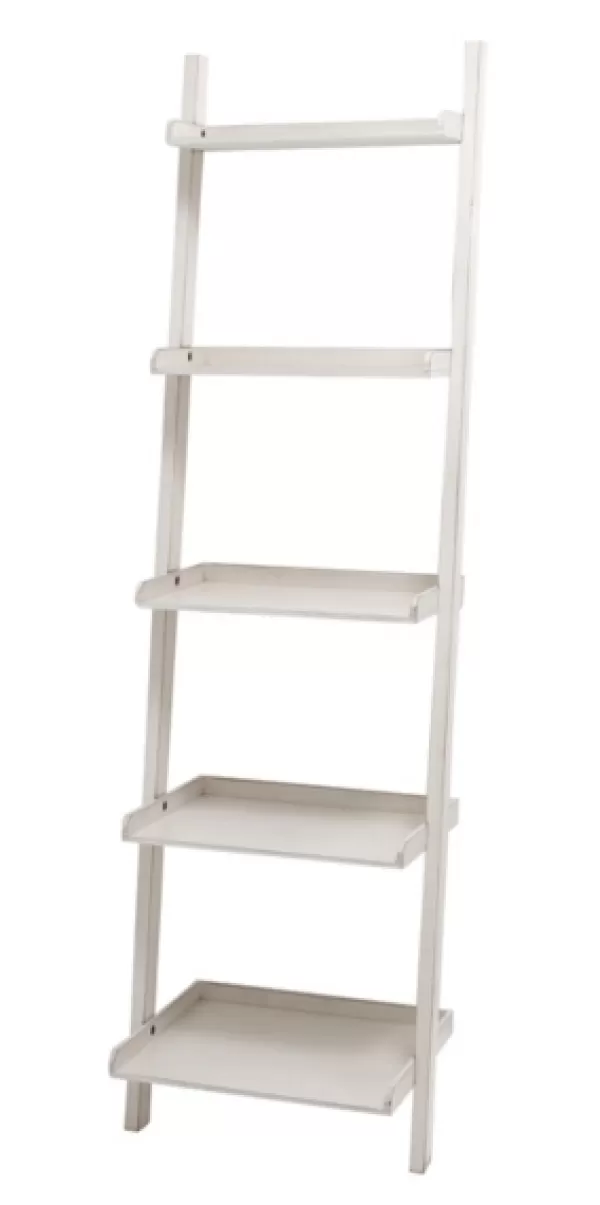 Bookshelves-Kirkland's Home Wooden Leaning Shelf White