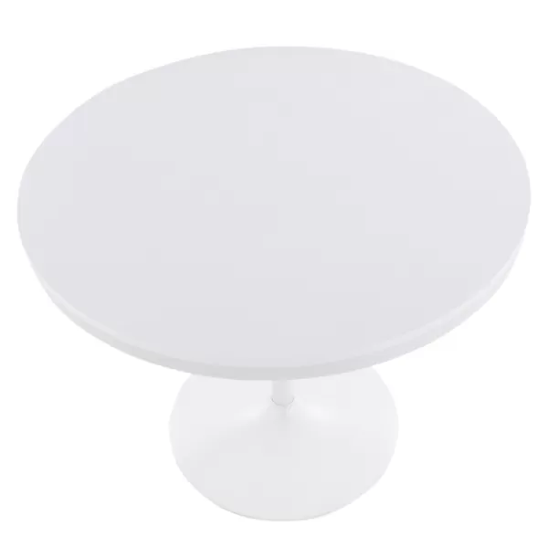 Dining Tables-Kirkland's Home Wooden Top Metal Base Round Dining Table White