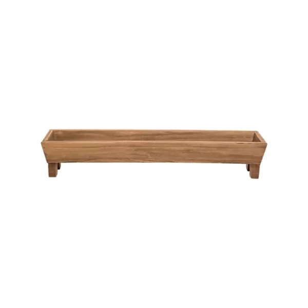 Decorative Trays-Kirkland's Home Wooden Trough Long Tray Brown