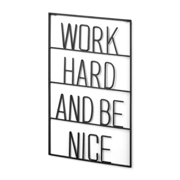 Wall Quotes & Signs-Kirkland's Home Word Hard And Be Nice Metal Wall Plaque Black