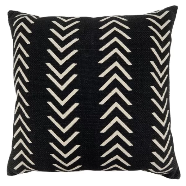 Pillows-Kirkland's Home Woven Black And White Chevron Throw Pillow Black/White