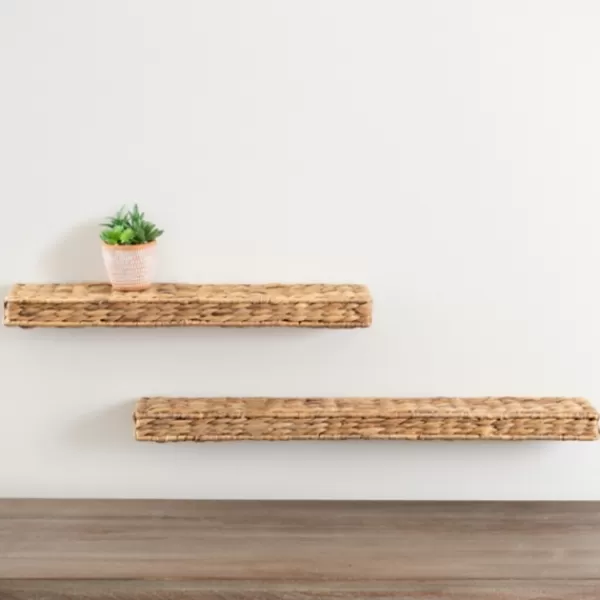 Shelves-Kirkland's Home Woven Hyacinth Wall Shelves, Set Of 2