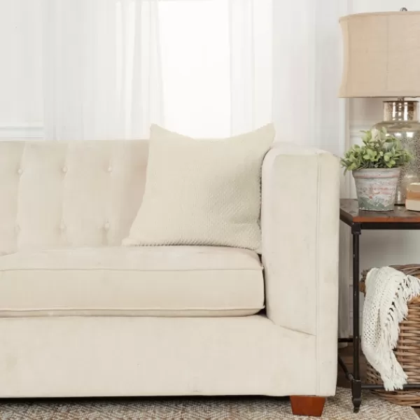 Pillows-Kirkland's Home Woven Nubby Pillow Ivory