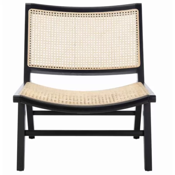 Accent Chairs-Kirkland's Home Woven Rattan Low-Slung Accent Chair Black