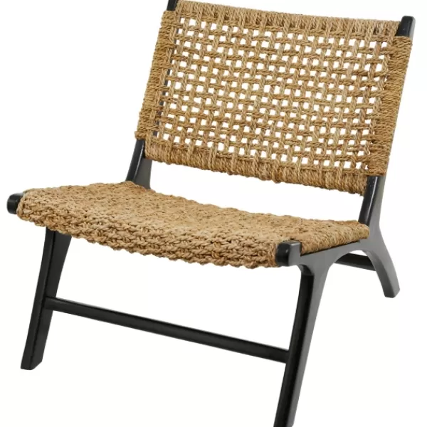 Accent Chairs-Kirkland's Home Woven Seagrass And Teakwood Accent Chair Tan