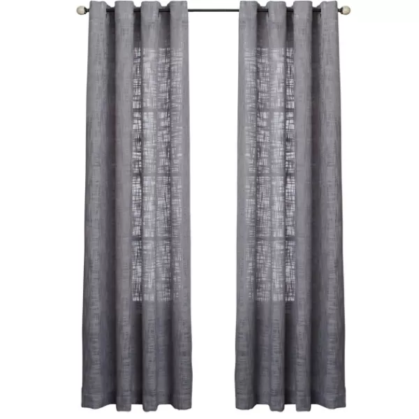 Curtains & Drapes-Kirkland's Home Woven Single Curtain Panel, 84 In. Gray