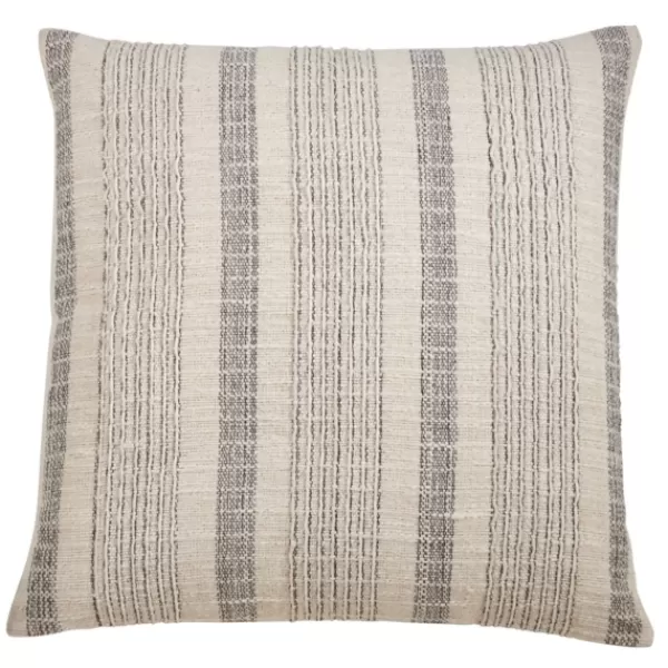 Pillows-Kirkland's Home Woven Stripe Throw Pillow Tan