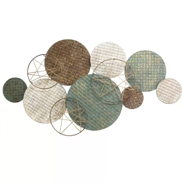 Wall Plaques-Kirkland's Home Woven Textured Metal Plates Wall Sculpture Multi