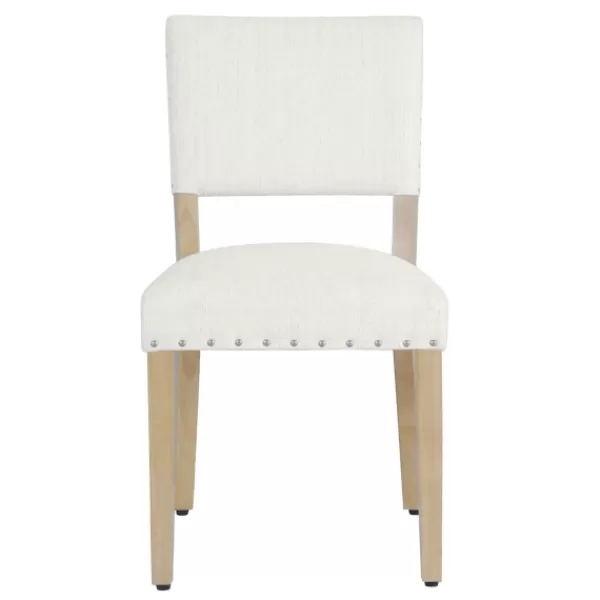 Dining Chairs-Kirkland's Home Woven Upholstered Dining Chairs, Set Of 2 Ivory