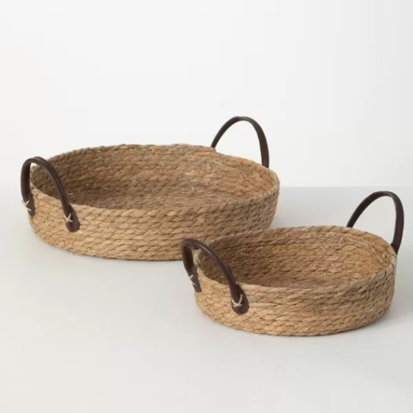 Baskets & Boxes-Kirkland's Home Woven Wicker Baskets With Handles, Set Of 2 Brown