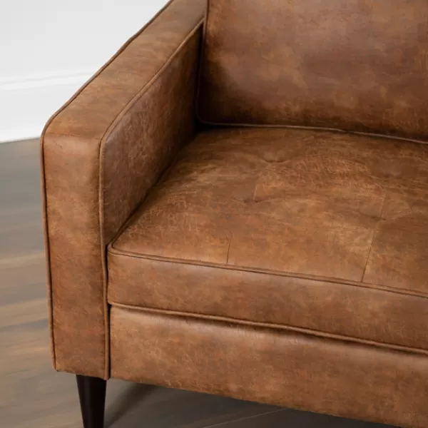 Accent Chairs-Kirkland's Home Wyatt Faux Leather Armchair Brown