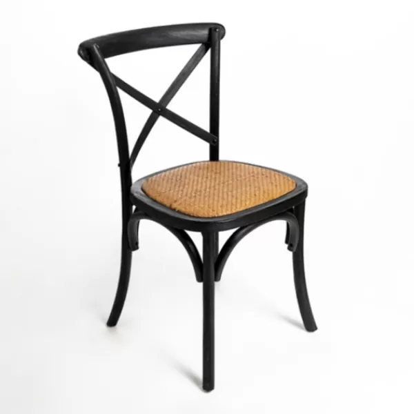 Dining Chairs-Kirkland's Home X Frame Cane Seat Dining Chair Black