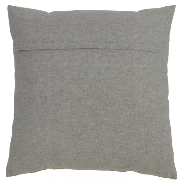 Pillows-Kirkland's Home Yellow Crosshatch Stitch Cotton Throw Pillow Yellow/Gray