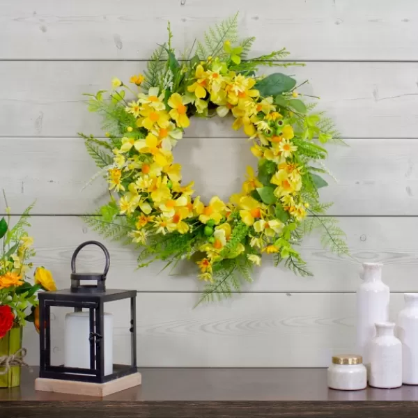 Wreaths-Kirkland's Home Yellow Daisy And Berry Wreath Yellow/Green