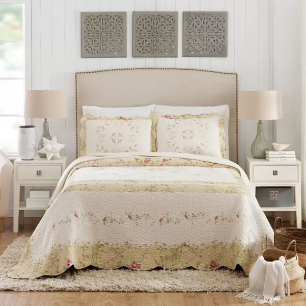 Bedspreads & Coverlets-Kirkland's Home Yellow Prairie Bloom King Bedspread Yellow/Ivory