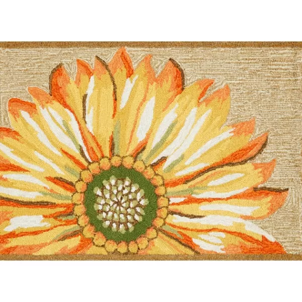 Doormats-Kirkland's Home Yellow Sunflower Indoor/Outdoor Mat Tan/Yellow