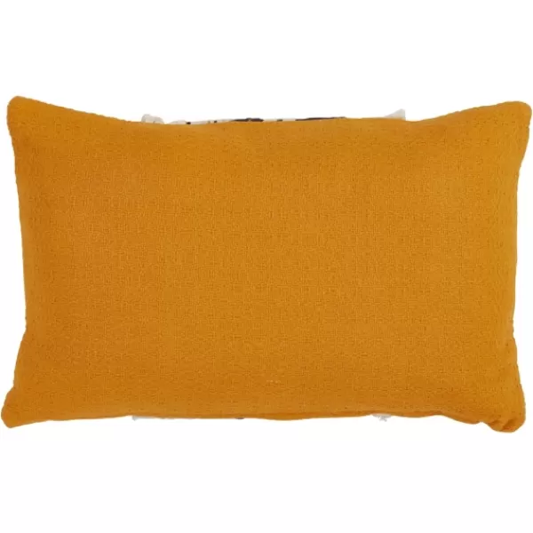 Pillows-Kirkland's Home Yellow Wave Stitched Fringe Lumbar Pillow Yellow/Black