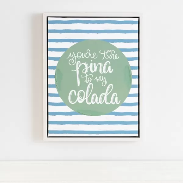 Wall Quotes & Signs-Kirkland's Home You'Re The Pina Colada Framed Canvas Art Print Blue/White/Green