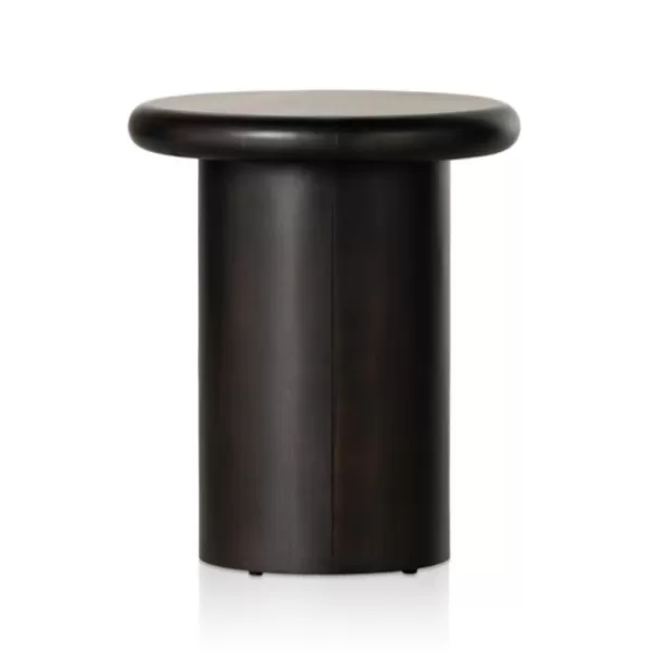 Accent & End Tables-Kirkland's Home Zach Charcoal Wood Pedestal End Table Black