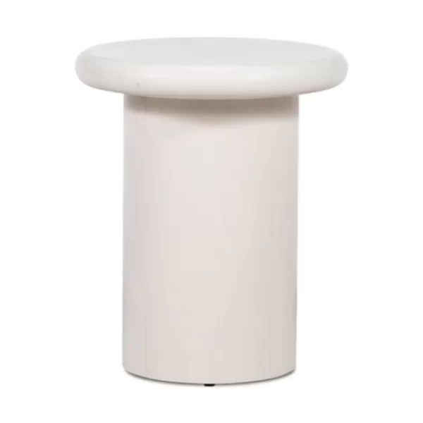 Accent & End Tables-Kirkland's Home Zach Wood Pedestal End Table Ivory