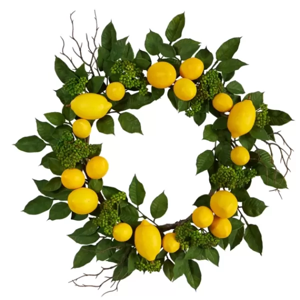 Wreaths-Kirkland's Home Zesty Lemon Fresh Wreath Green/Yellow