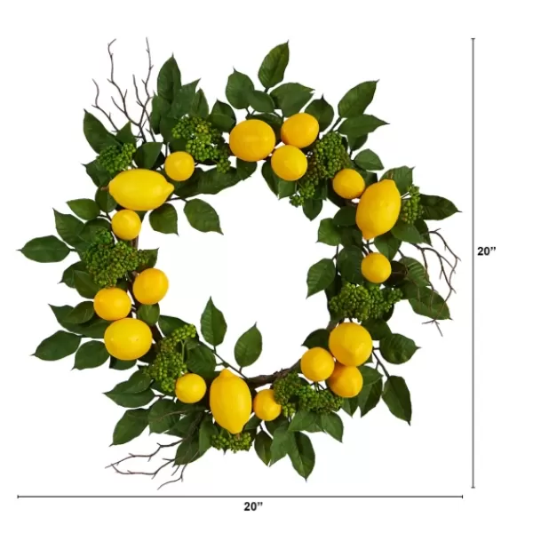 Wreaths-Kirkland's Home Zesty Lemon Fresh Wreath Green/Yellow