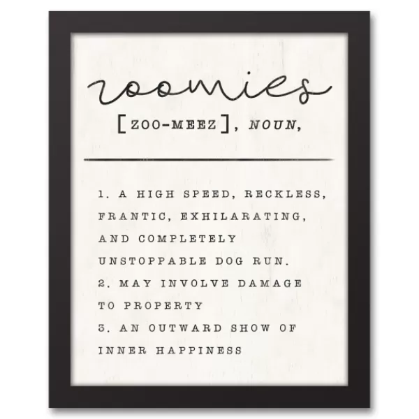 Wall Quotes & Signs-Kirkland's Home Zoomies Framed Canvas Art Print, 12X15 In. Black/Tan